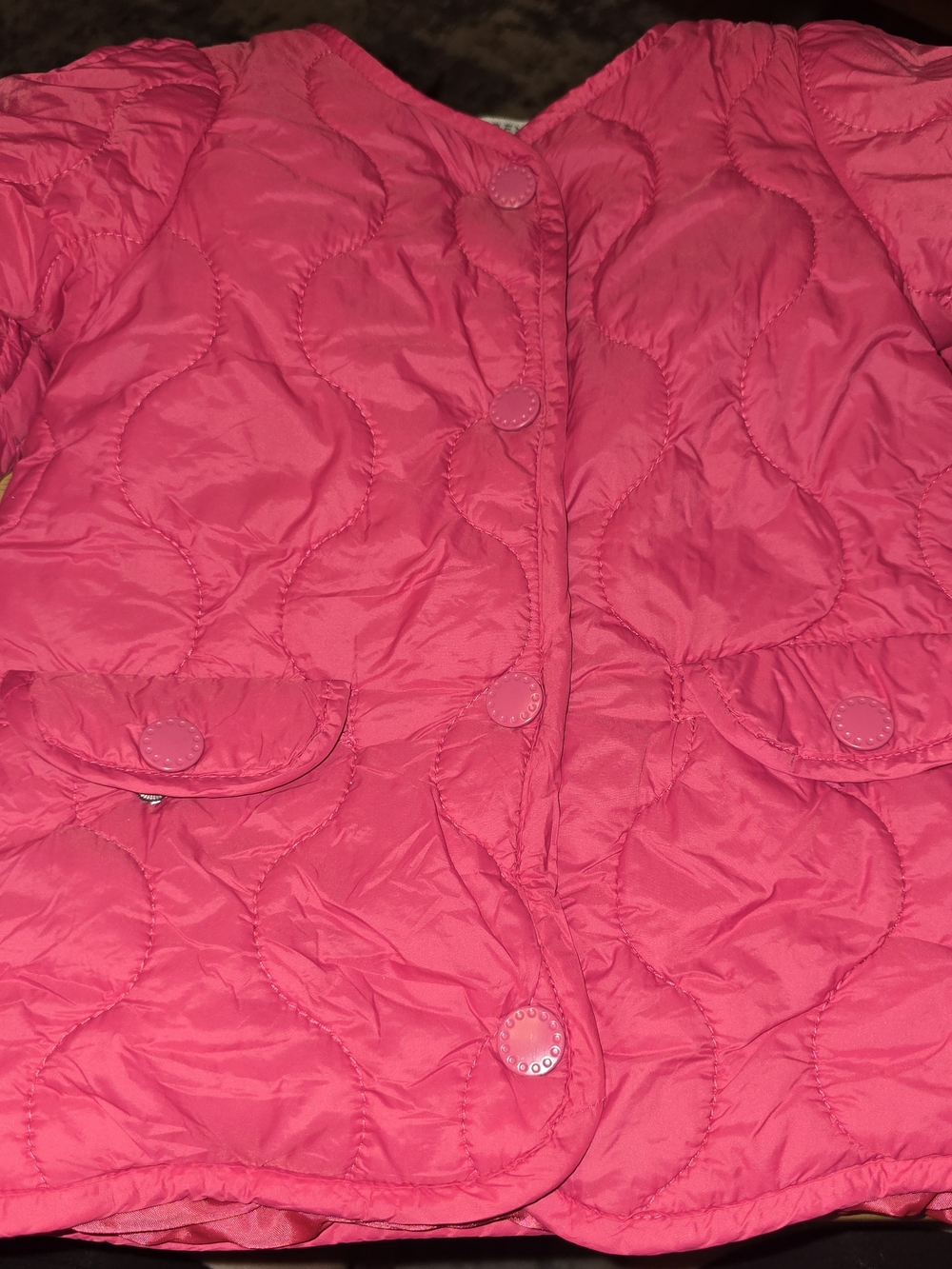 Aspen - Girls 4T - Quilted Snap-Front Puffer Jacket - Pink - Pockets